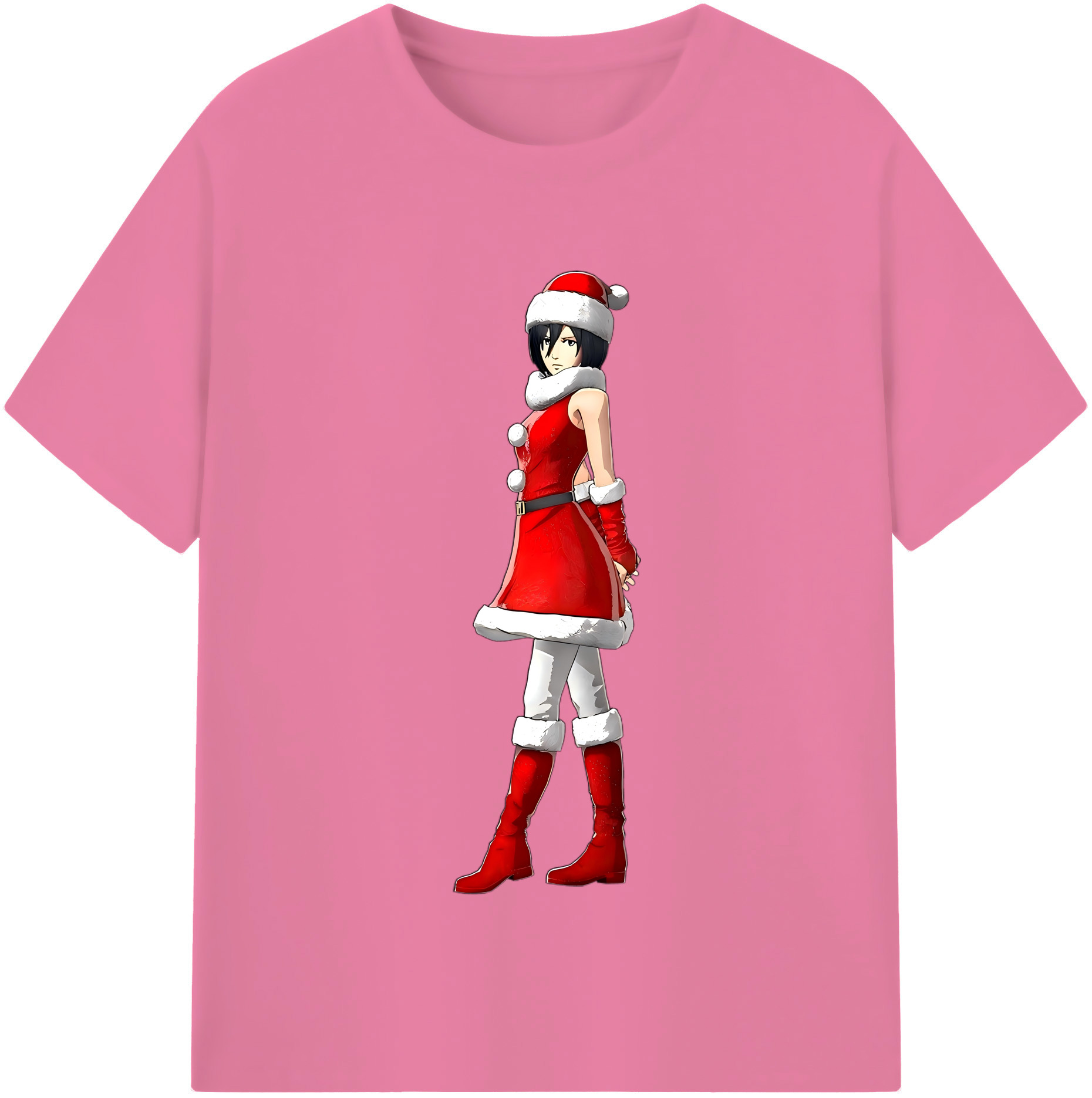 （画像用） 進撃の巨人 ミカサ·アッカーマン Attack on Titan Mikasa Ackerman 綿100％半袖Tシャツ（フロントプリント）